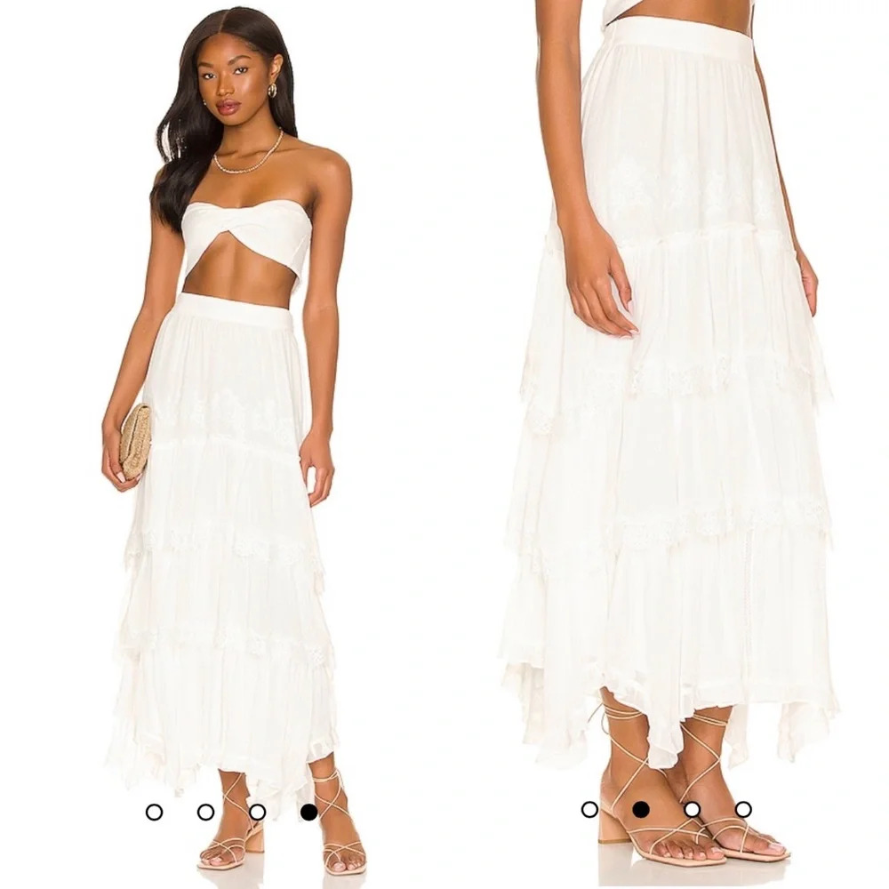 Rococo Sand White Maxi Skirt